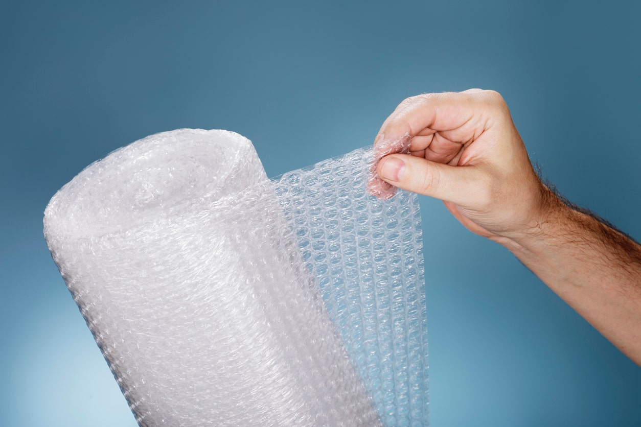 New Bubble Wrap protective packaging from Sealed Air uses 30% or 50% recycled plastic waste